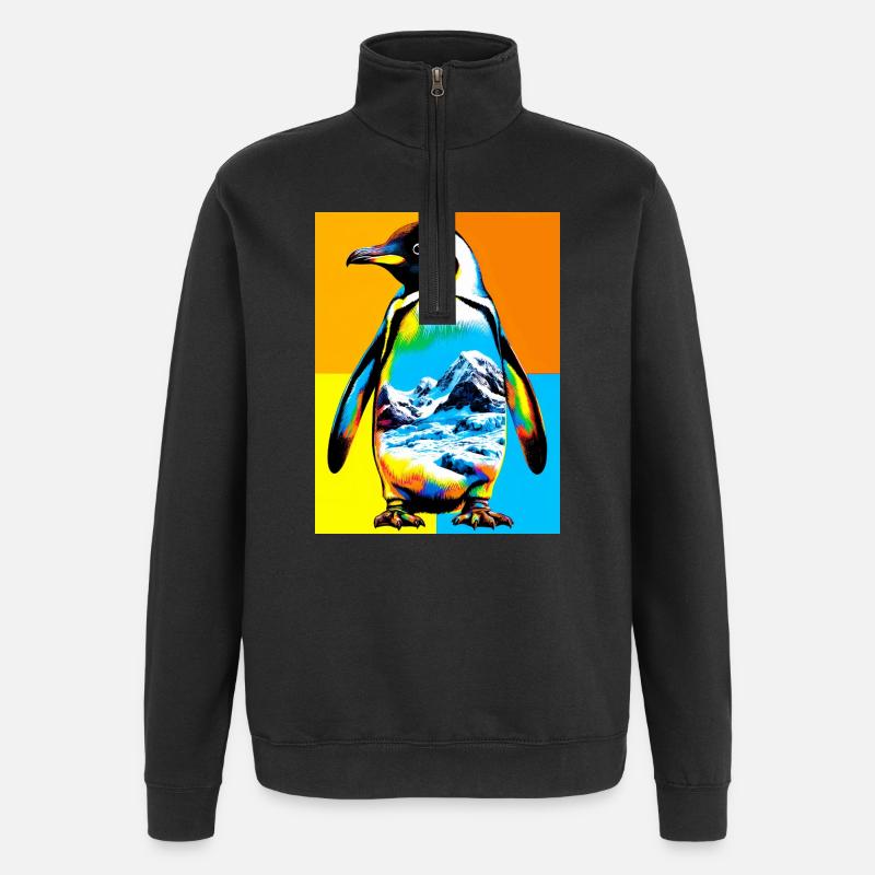 Pinguin - Quarter-Zip-Sweatshirt - Schwarz