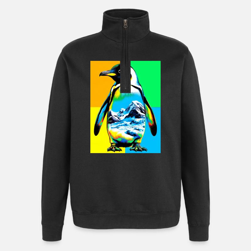 pingouin - Sweat à zip 1/4 - noir