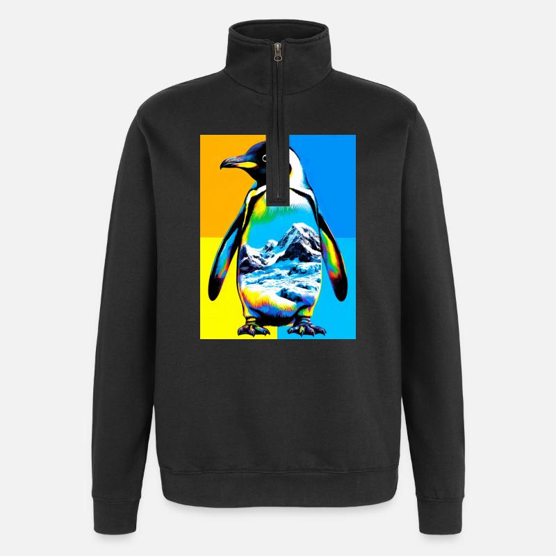 pingouin - Sweat à zip 1/4 - noir