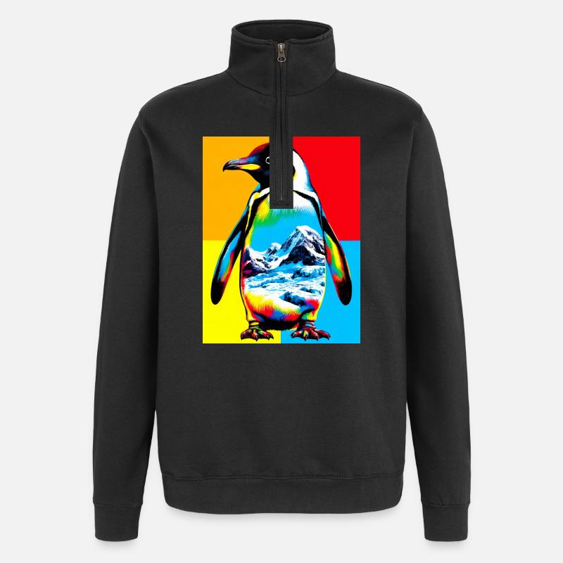 Pinguin - Quarter-Zip-Sweatshirt - Schwarz