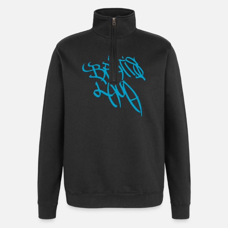 Lettrage de graffiti urbain à Bratislava - Sweat à zip 1/4 - noir