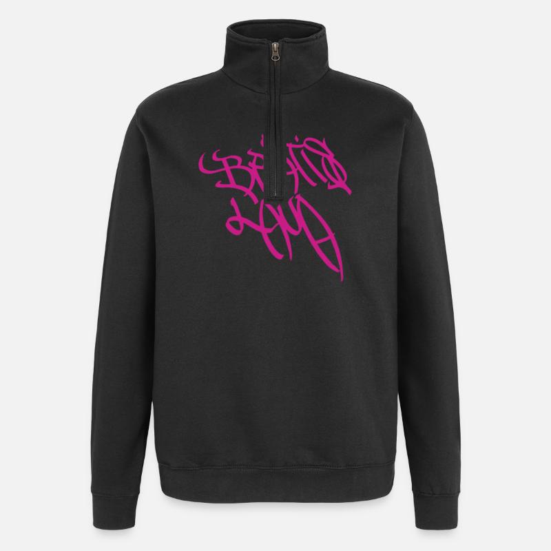 Kunstvolles Graffiti-Design in Lila Bratislava - Quarter-Zip-Sweatshirt - Schwarz