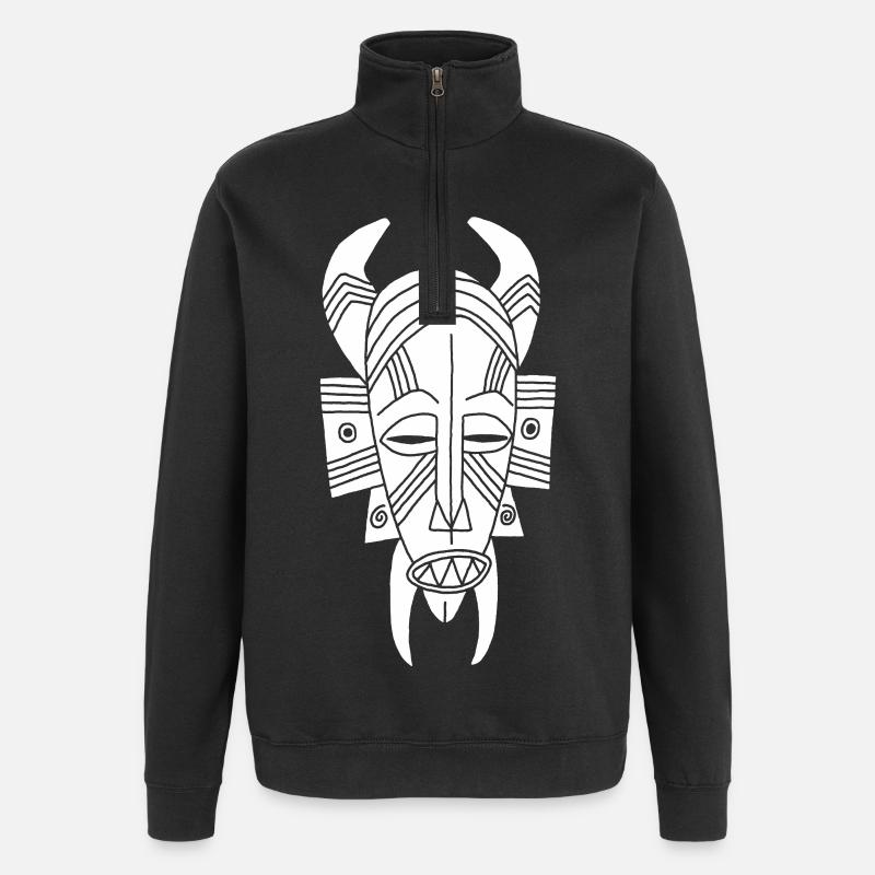 Afrikanischer weißer Dämon - Quarter-Zip-Sweatshirt - Schwarz