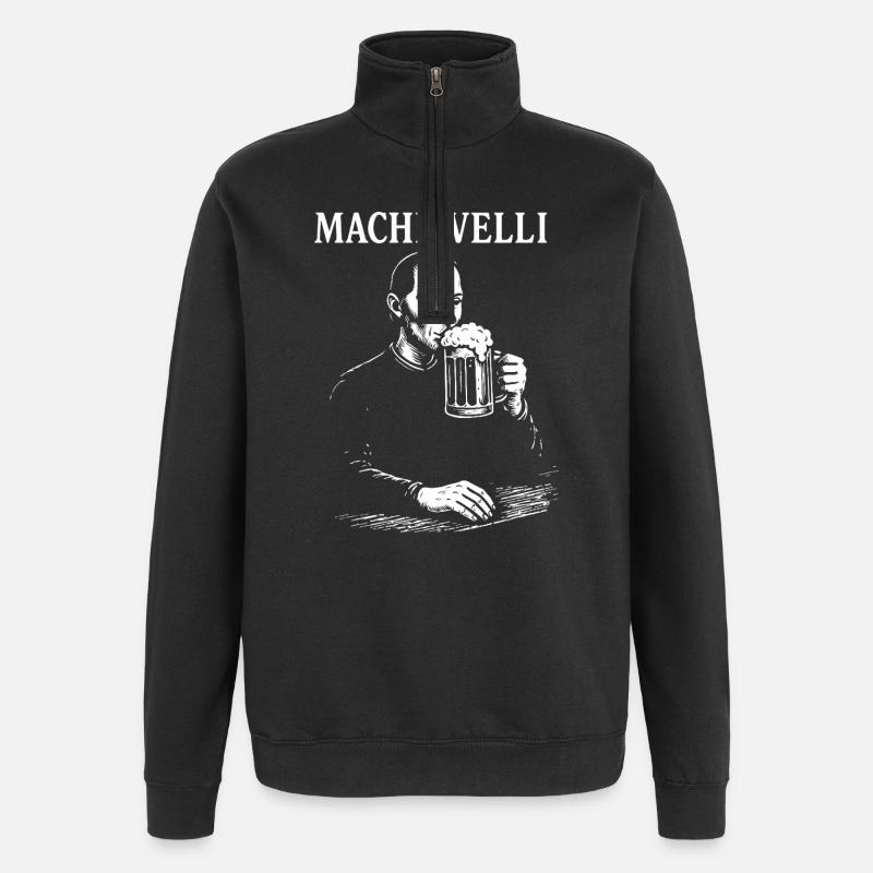Portrait de Machiavel Brew - Sweat à zip 1/4 - noir