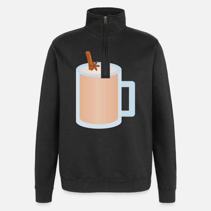 Chai Latte Becher Illustration - Quarter-Zip-Sweatshirt - Schwarz