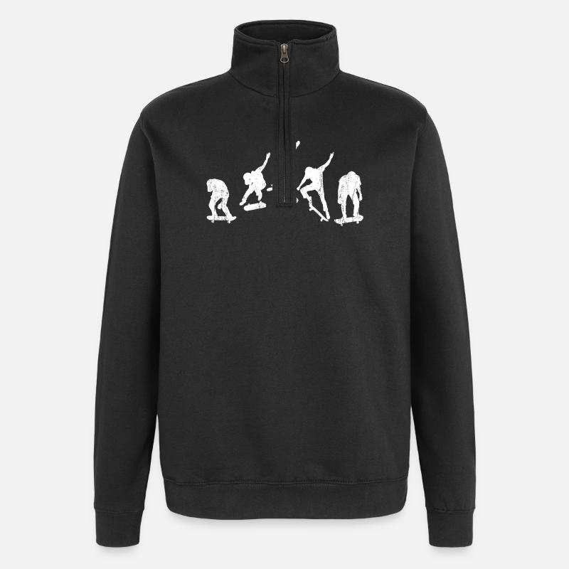 skateboarden - Quarter-Zip-Sweatshirt - Schwarz