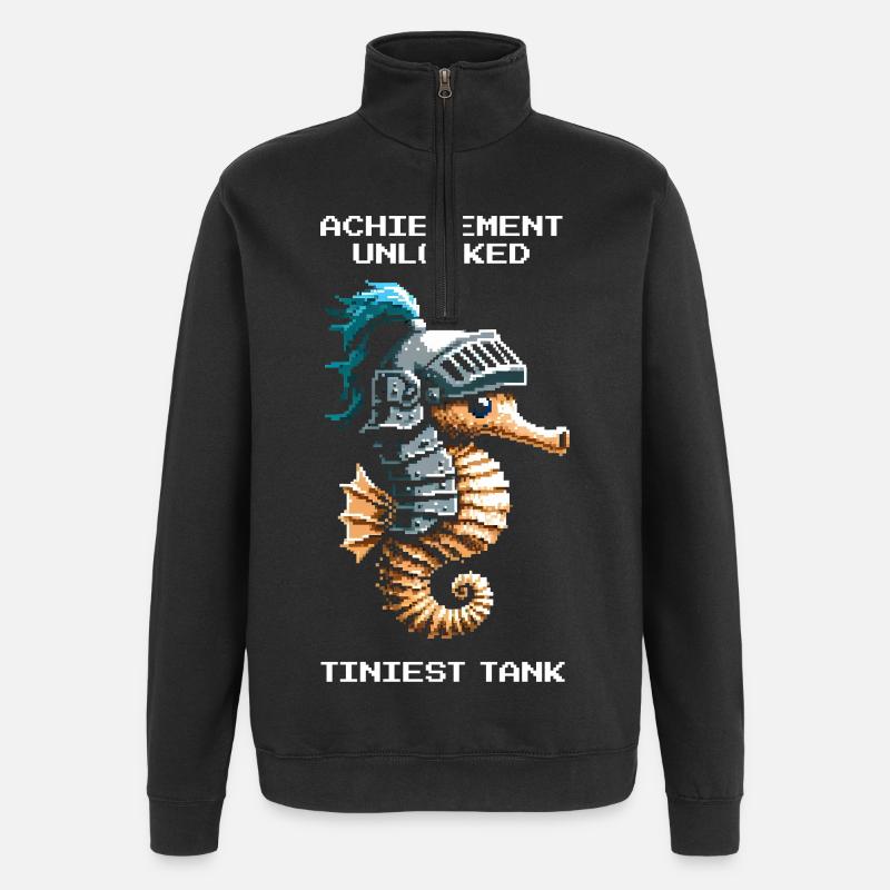 Succès : plus petit char | Hippocampe - Sweat à zip 1/4 - noir