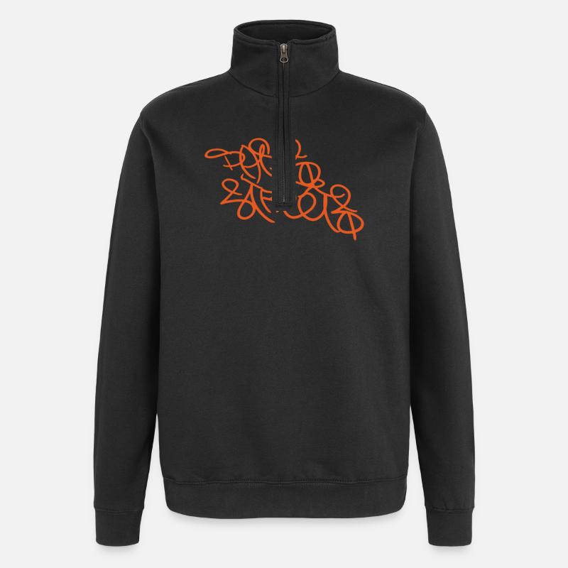 Oranges Pariser Graffiti - Quarter-Zip-Sweatshirt - Schwarz