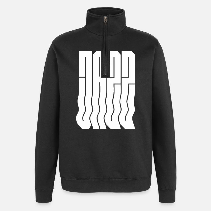 Bold wavy jazz logo design - Quarter-Zip Sweatshirt - black