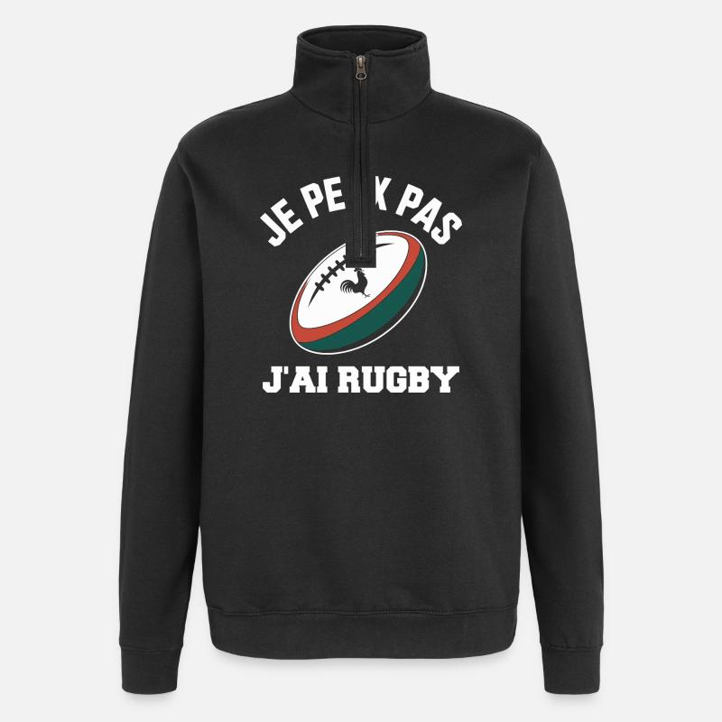 Je Peux Pas J'ai Rugby - Sweat à zip 1/4 - noir