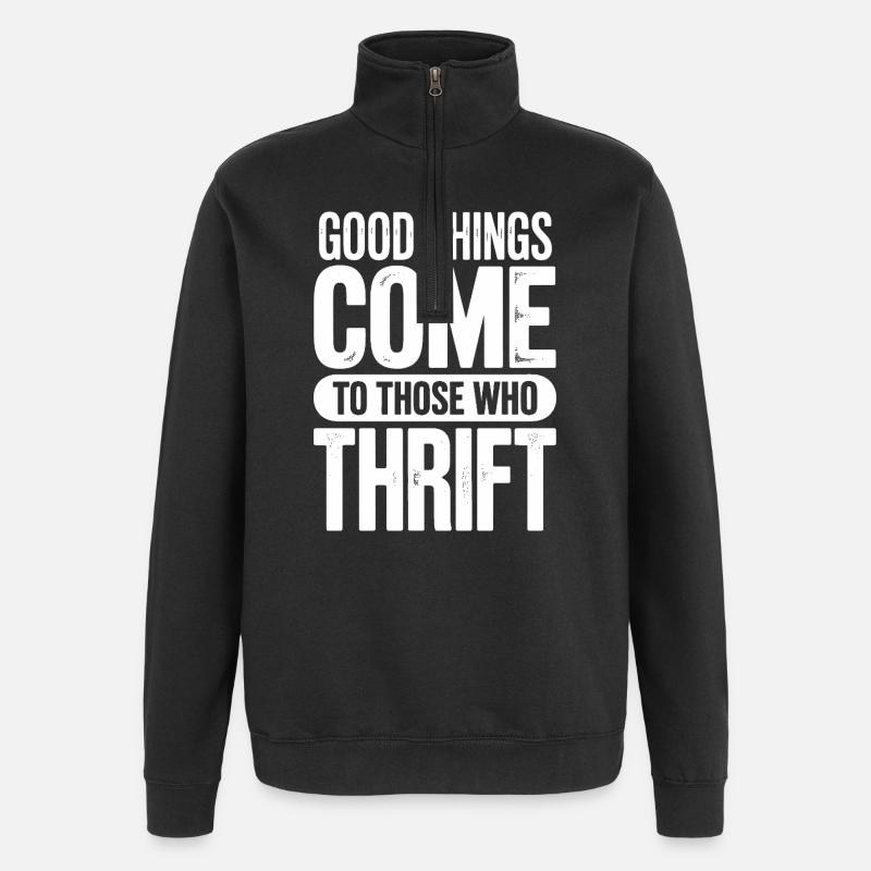 Thrift Chic Good Things - Quarter-Zip Sweatshirt - black
