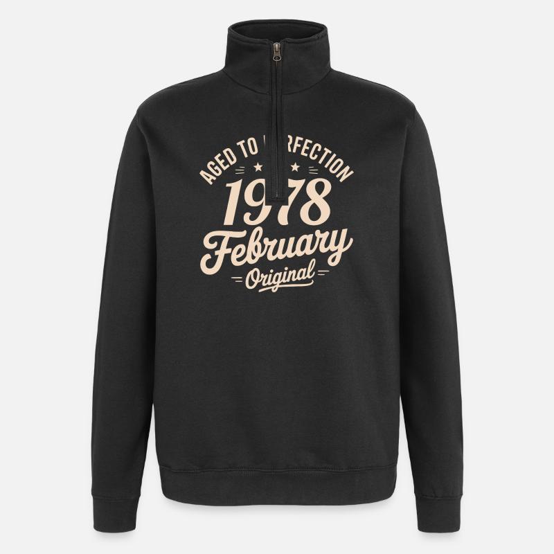 Février 1978 – Februar 1978 - Quarter-Zip-Sweatshirt - Schwarz