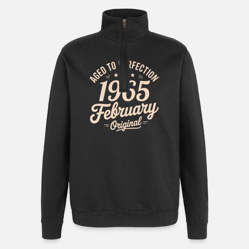 Février 1965 - February 1965 - Sweat à zip 1/4 - noir