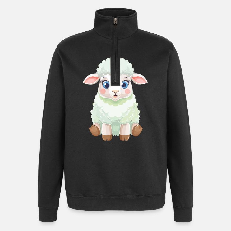Pastell Lammchen Flauschig - Quarter-Zip-Sweatshirt - Schwarz