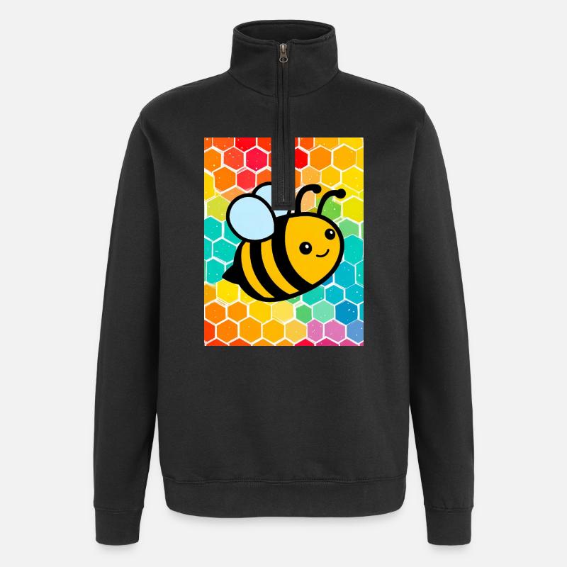 Biene - Quarter-Zip-Sweatshirt - Schwarz