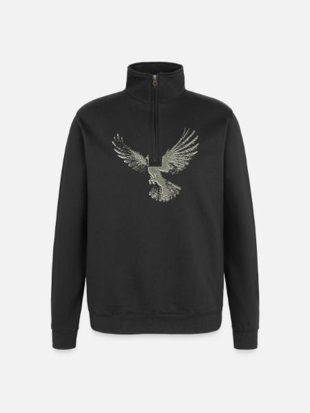 Taube | Heilig-Geist-Hemd | Christliches Symbol - Quarter-Zip-Sweatshirt - Schwarz