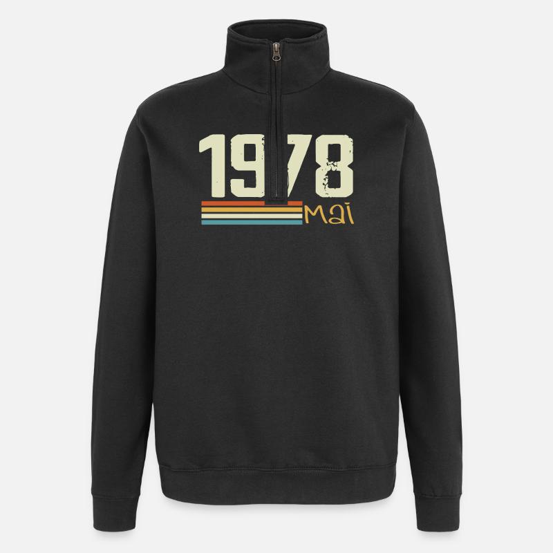 Mai 1978 - Sweat à zip 1/4 - noir