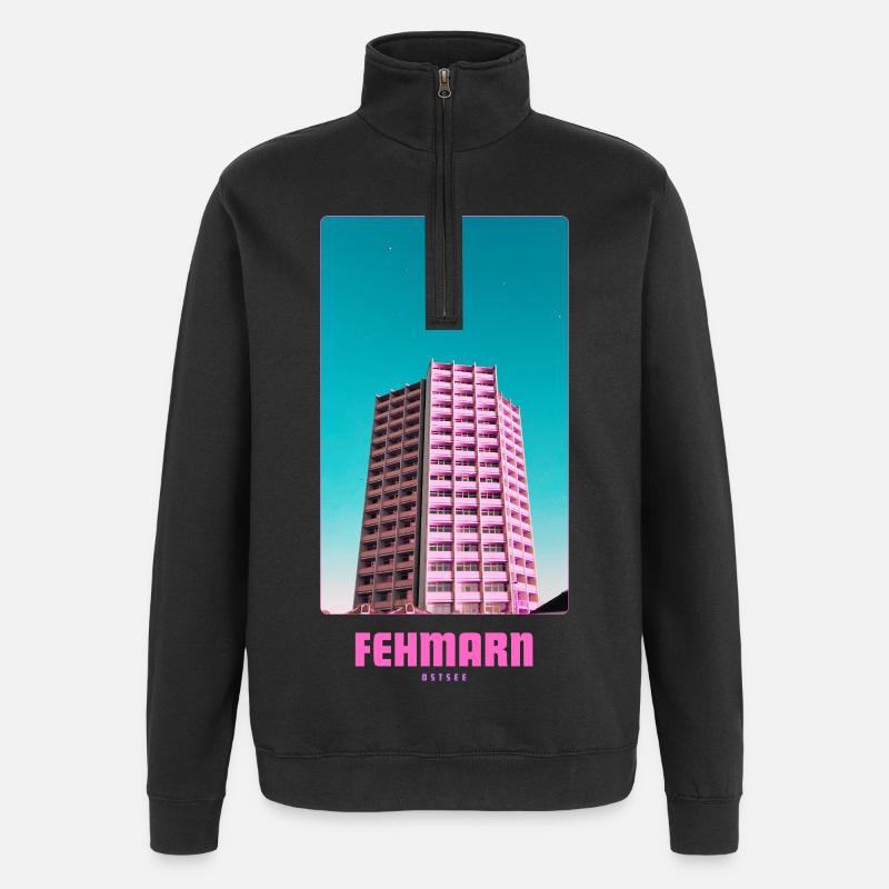 Fehmarn _ Ostsee  - Quarter-Zip-Sweatshirt - Schwarz