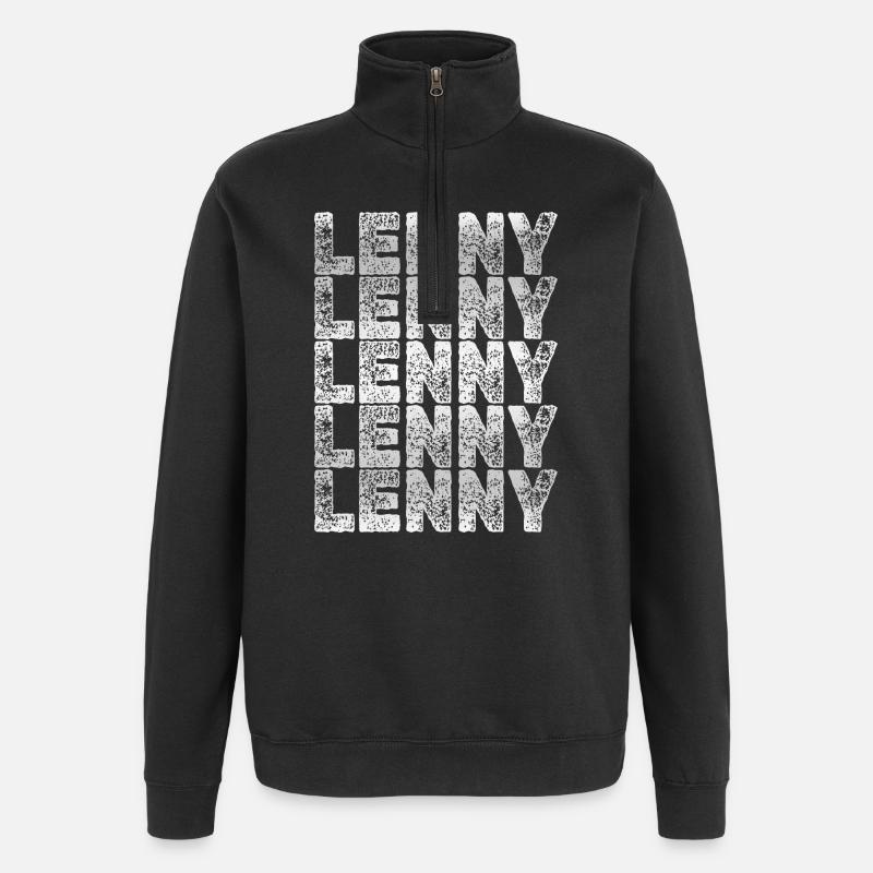 Len as a dad - Quarter-Zip Sweatshirt - black