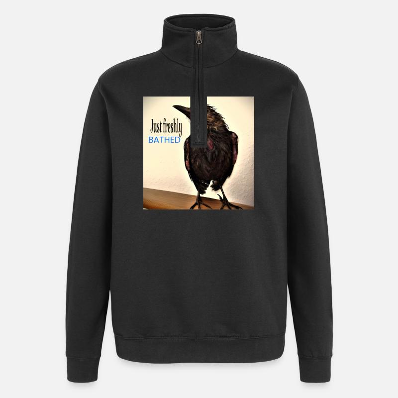 Just freshly bathed - Quarter-Zip Sweatshirt - black