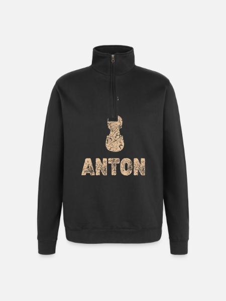 Anton - Quarter-Zip Sweatshirt - black