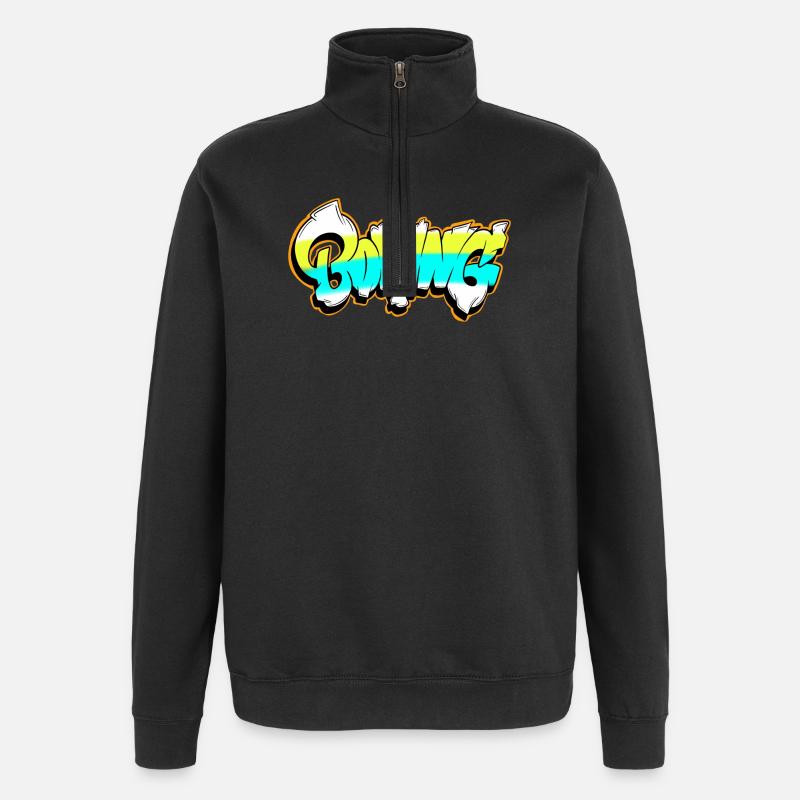 Boomer Graffiti Gradient - Sweat à zip 1/4 - noir