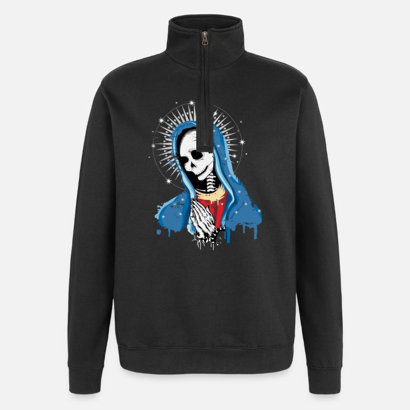 Die Jungfrau Maria betet - Quarter-Zip-Sweatshirt - Schwarz