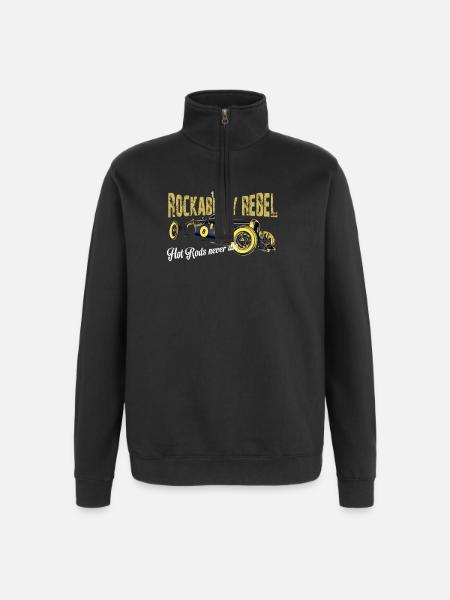 Rockabilly Rebel Design - Quarter-Zip Sweatshirt - black