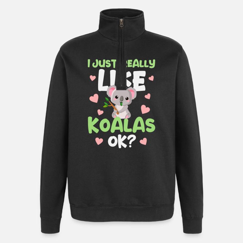 Koala Koala Ours - Sweat à zip 1/4 - noir