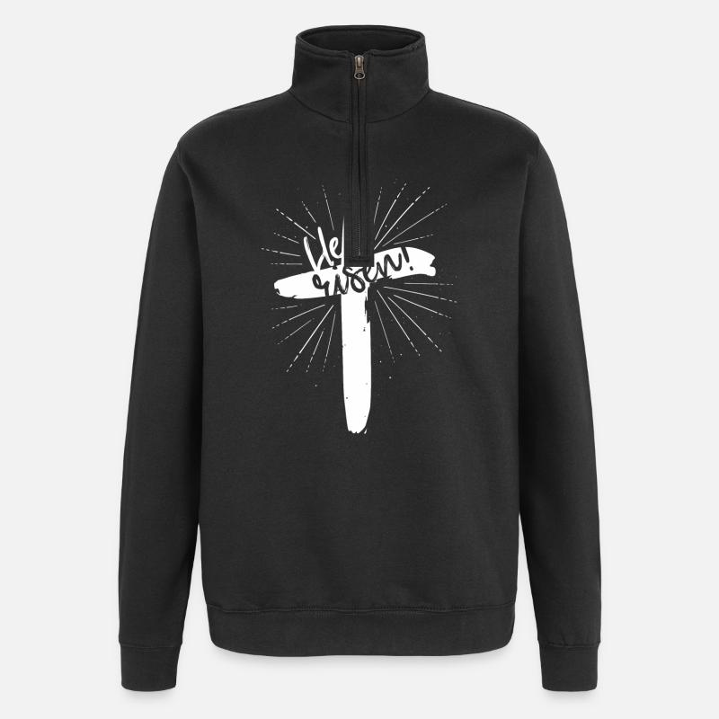 He is risen - Quarter-Zip-Sweatshirt - Schwarz
