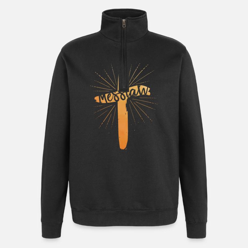 Messie - Sweat à zip 1/4 - noir