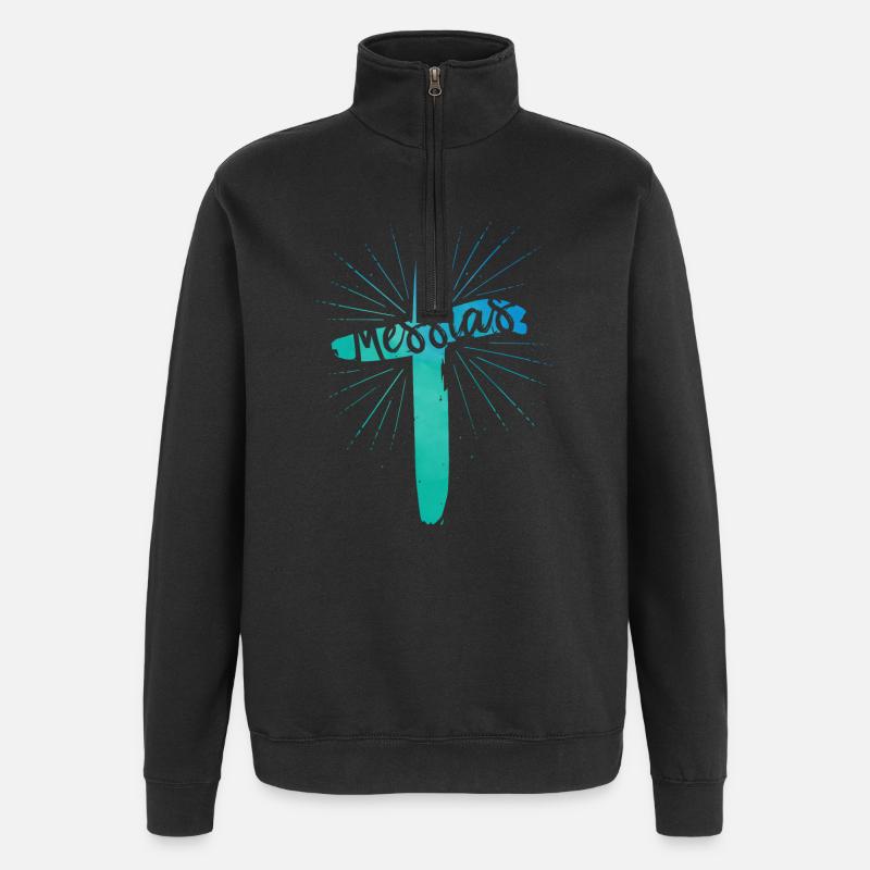 Messie - Sweat à zip 1/4 - noir