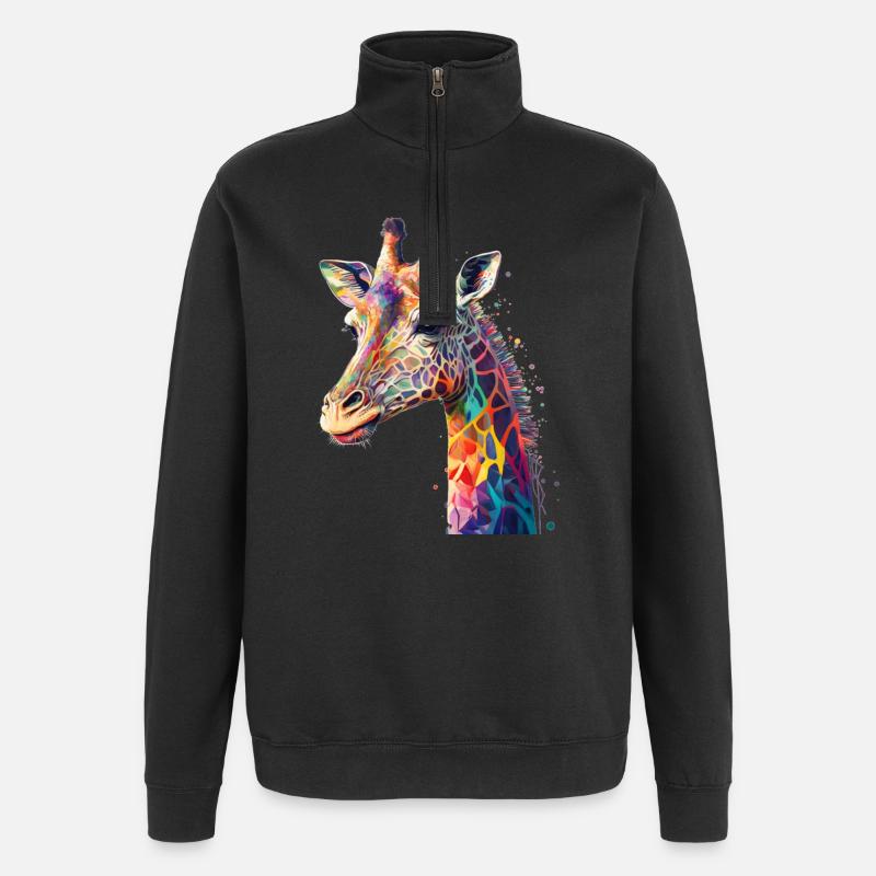 Giraffe - Quarter-Zip Sweatshirt - black