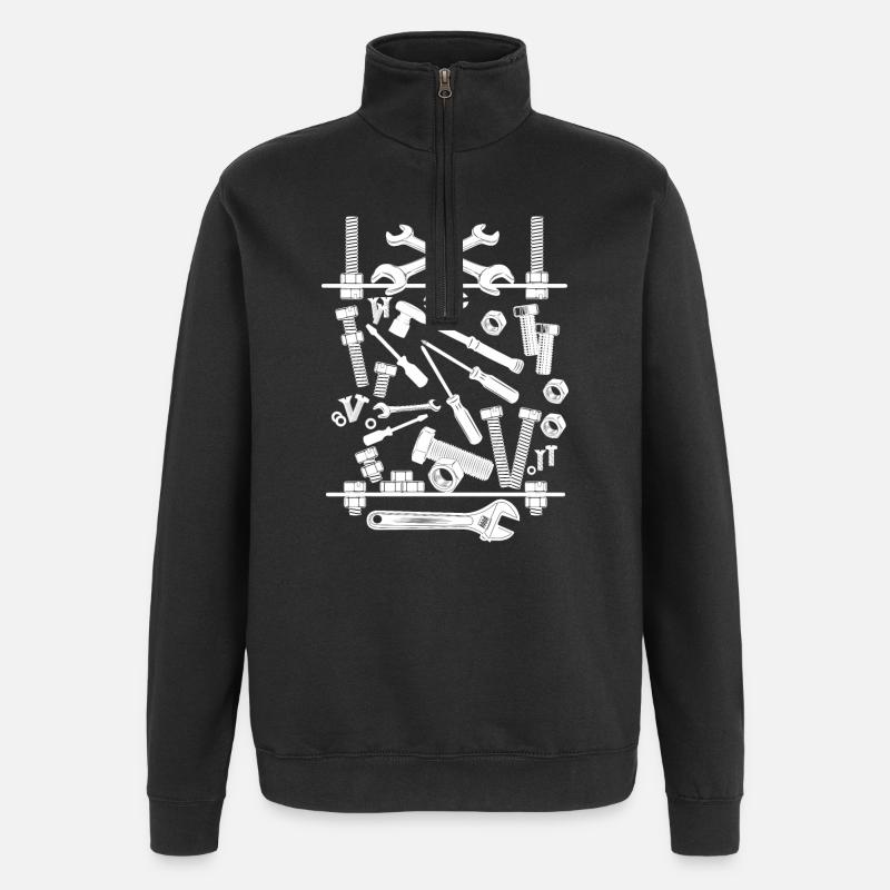 Composition des outils blancs - Sweat à zip 1/4 - noir