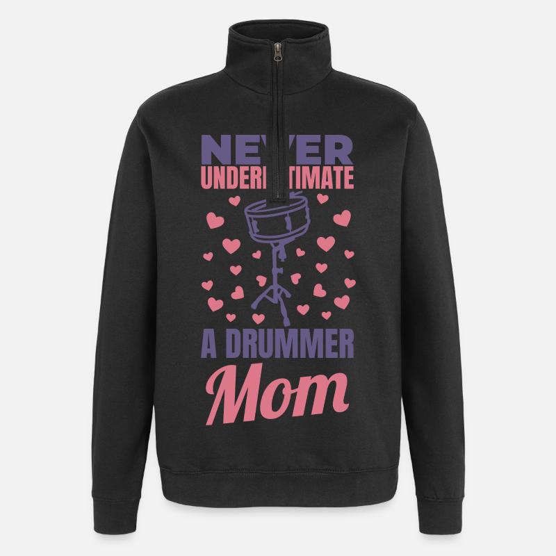 Drummer Mom - Quarter-Zip Sweatshirt - black