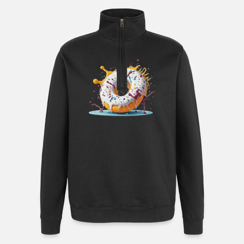 Beignet - Sweat à zip 1/4 - noir
