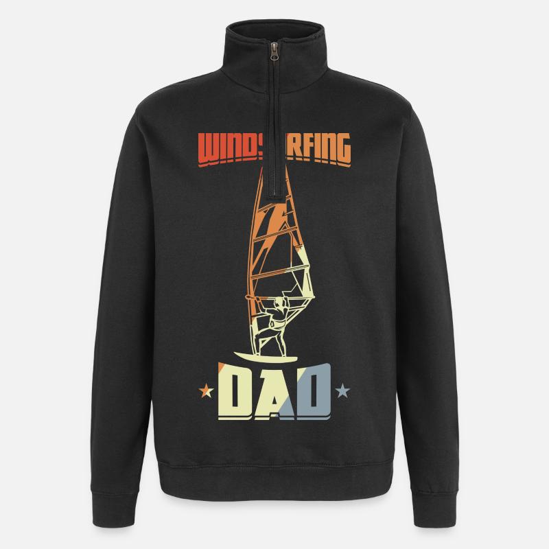 Daddy Windsurfing - Quarter-Zip Sweatshirt - black