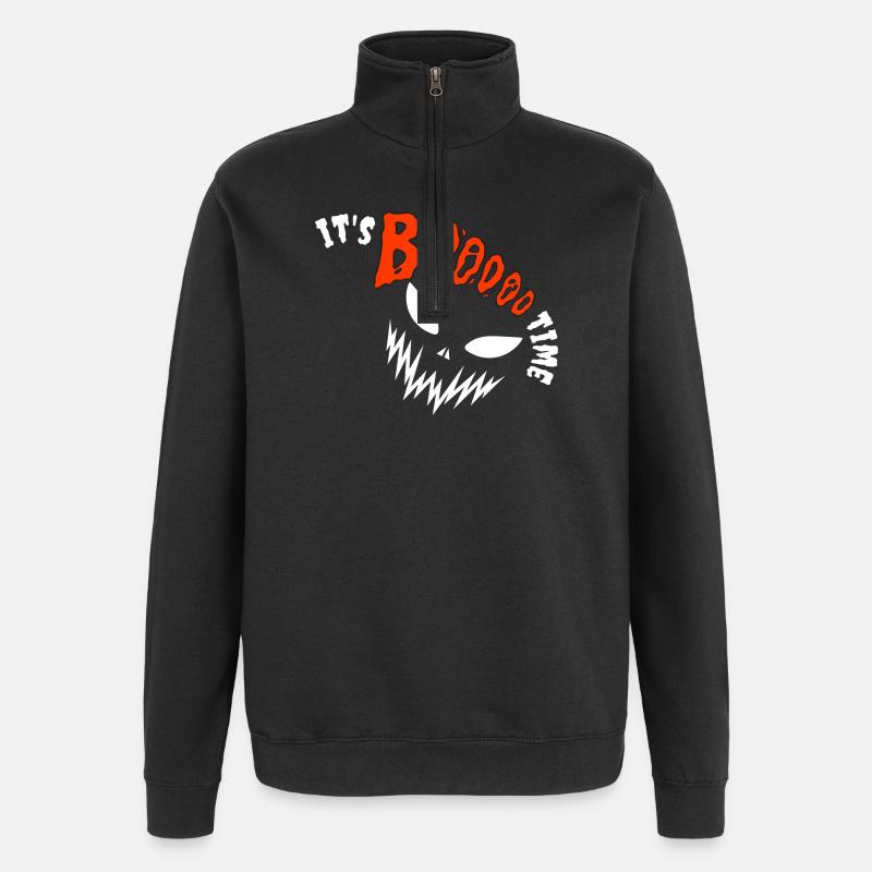 It's Booooo Time, Halloween - Sweat à zip 1/4 - noir