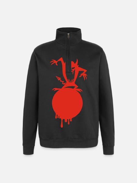 Il mostro sul pianeta rosso - Felpa con zip 1/4 - nero