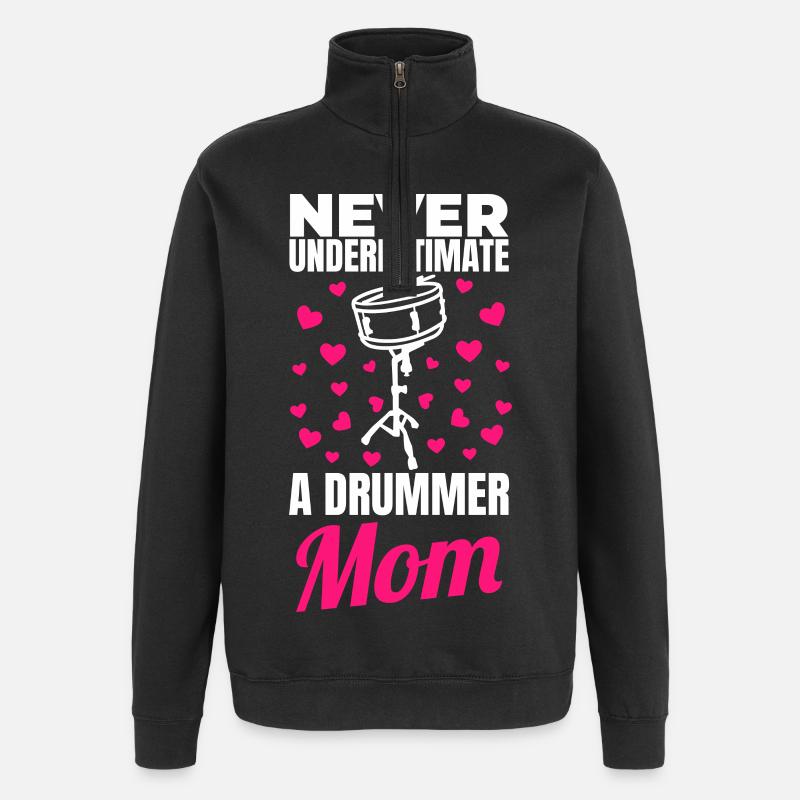 Mère batteuse - Sweat à zip 1/4 - noir