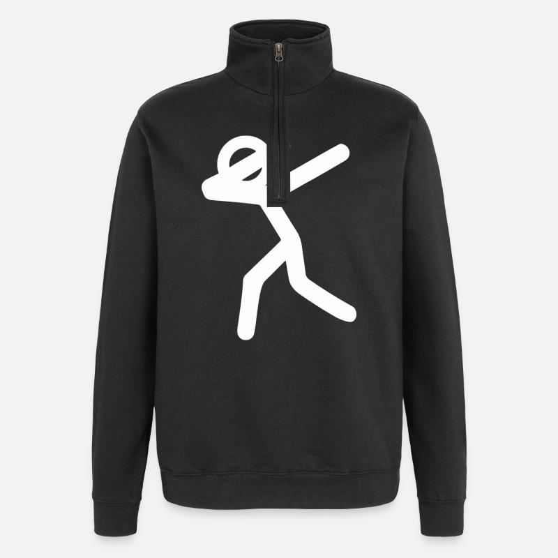 Dancing line in edge light - Quarter-Zip Sweatshirt - black