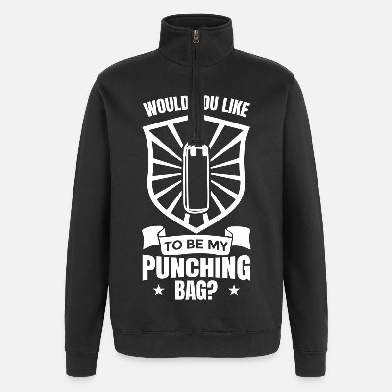 Willst du mein Boxsack sein - Quarter-Zip-Sweatshirt - Schwarz