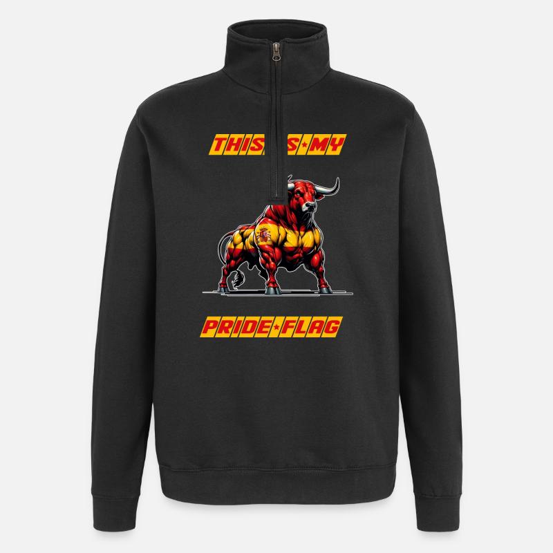 C'est mon fier drapeau, l'Espagne - Sweat à zip 1/4 - noir