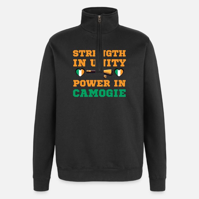 Strength in unity, power in Camogie - Quarter-Zip Sweatshirt - black