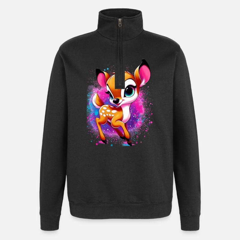 Faon - Sweat à zip 1/4 - noir