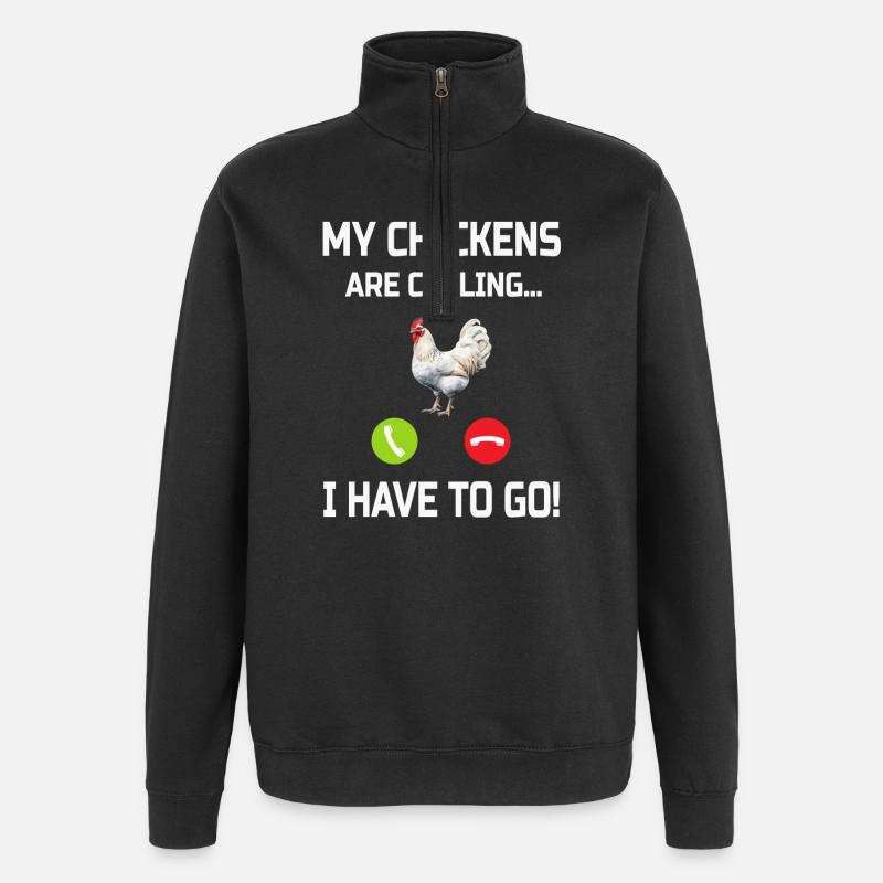 Huhn Hühner - Quarter-Zip-Sweatshirt - Schwarz