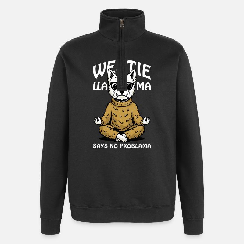 West Highland white terrier médite - Sweat à zip 1/4 - noir