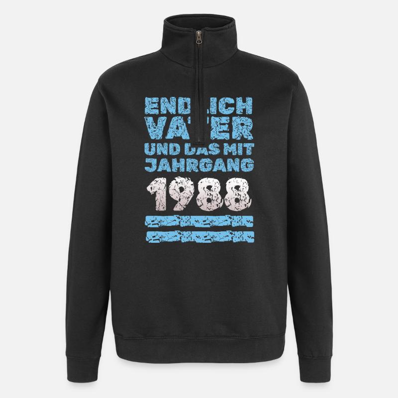 1988 - Sweat à zip 1/4 - noir