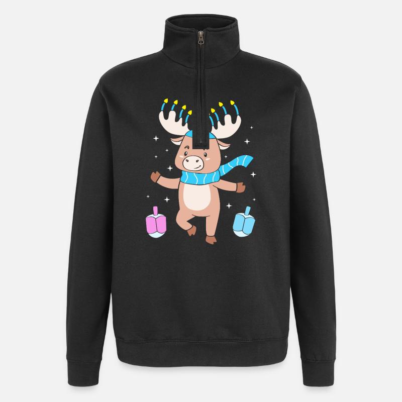 Hanoukka Hanoukka Hanoucca - Sweat à zip 1/4 - noir