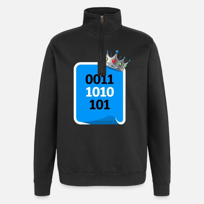 Binary King - Quarter-Zip Sweatshirt - black